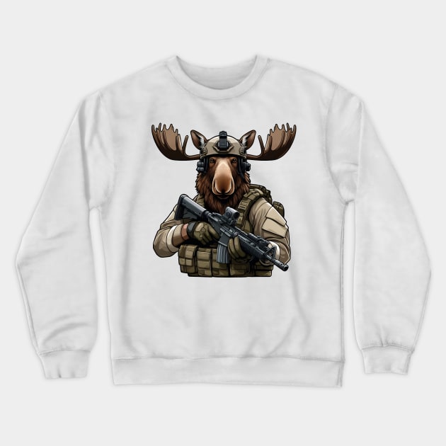 Tactical Moose Crewneck Sweatshirt by Rawlifegraphic